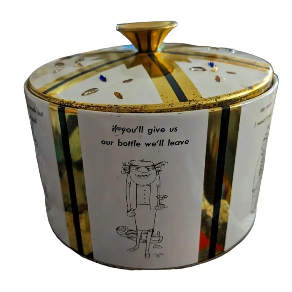 MCM Fabcraft Ice Bucket Funny Cartoon Insulated Metal Cork Barware